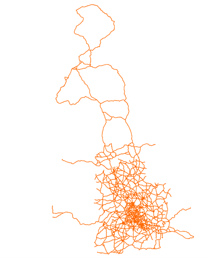 Figure 2. OMM highway network – GB extent